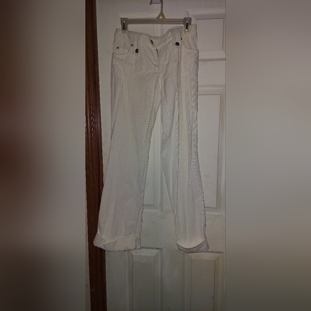 2 pairs of Corduroy jeans. White and hunter green for women
